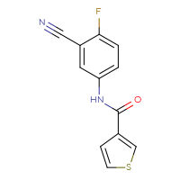 Chemical structure of N-(3-cyano-4-fluorophenyl)thiophene-3-carboxamide - CSSB00031003941