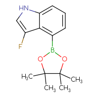 Chemical structure of 3-fluoro-4-(4,4,5,5-tetramethyl-1,3,2-dioxaborolan-2-yl)-1H-indole - CSSB00036937386
