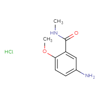 Chemical structure of 5-amino-2-methoxy-N-methylbenzamide hydrochloride - CSSB00015184569