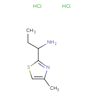 Chemical structure of 1-(4-methyl-1,3-thiazol-2-yl)propan-1-amine dihydrochloride - CSSB21324195357