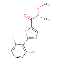 Chemical structure of 2-(2,6-difluorophenyl)-N-methoxy-N-methyl-1,3-thiazole-5-carboxamide - CSSB02018272083