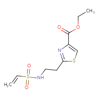 Chemical structure of ethyl 2-(2-ethenesulfonamidoethyl)-1,3-thiazole-4-carboxylate - CSSB21332165135