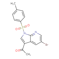 Chemical structure of 1-[5-bromo-1-(4-methylbenzenesulfonyl)-1H-pyrrolo[2,3-b]pyridin-3-yl]ethan-1-one - CSSB00025716351