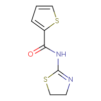 Chemical structure of N-(4,5-dihydro-1,3-thiazol-2-yl)thiophene-2-carboxamide - CSSB00000002213