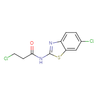 Chemical structure of 3-chloro-N-(6-chloro-1,3-benzothiazol-2-yl)propanamide - CSSB00011204681