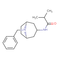 Chemical structure of N-[(1R,5S)-8-benzyl-8-azabicyclo[3.2.1]octan-3-yl]-2-methylpropanamide - CSSB00103153216