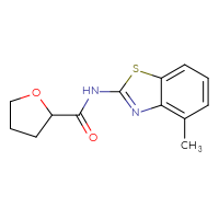 Chemical structure of N-(4-methyl-1,3-benzothiazol-2-yl)oxolane-2-carboxamide - CSSB00103849489