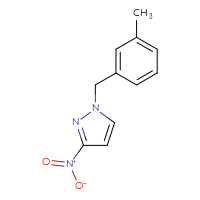 Chemical structure of 1-[(3-methylphenyl)methyl]-3-nitro-1H-pyrazole - CSSB00010162985