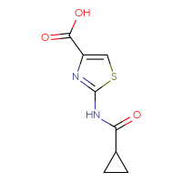Chemical structure of 2-cyclopropaneamido-1,3-thiazole-4-carboxylic acid - CSSB00010205751