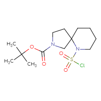 Chemical structure of tert-butyl 6-(chlorosulfonyl)-2,6-diazaspiro[4.5]decane-2-carboxylate - CSSB06259065847