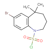 Chemical structure of 7-bromo-5,5-dimethyl-2,3,4,5-tetrahydro-1H-1-benzazepine-1-sulfonyl chloride - CSSB21224775965