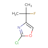 Chemical structure of 2-chloro-4-(2-fluoropropan-2-yl)-1,3-oxazole - CSSB03552200898