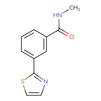 Chemical structure of N-methyl-3-(1,3-thiazol-2-yl)benzamide - CSSB06584424636