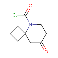 Chemical structure of 8-oxo-5-azaspiro[3.5]nonane-5-carbonyl chloride - CSSB14998404659