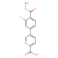 Chemical structure of 5-[3-fluoro-4-(methoxycarbonyl)phenyl]pyridine-2-carboxylic acid - CSSB03279486837