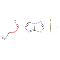 Chemical structure of ethyl 2-(trifluoromethyl)imidazo[2,1-b][1,3,4]thiadiazole-6-carboxylate - CSSB00138433531