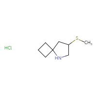 Chemical structure of 7-(methylsulfanyl)-5-azaspiro[3.4]octane hydrochloride - CSSS02125277508