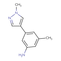 Chemical structure of 3-methyl-5-(1-methyl-1H-pyrazol-4-yl)aniline - CSSB00014256998