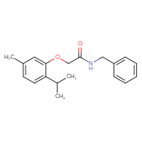 Chemical structure of N-benzyl-2-[5-methyl-2-(propan-2-yl)phenoxy]acetamide - CSSB00046495984