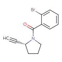 Chemical structure of (2R)-1-(2-bromobenzoyl)-2-ethynylpyrrolidine - CSSB02147421718