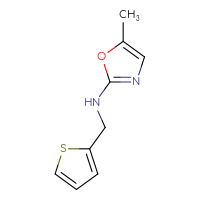 Chemical structure of 5-methyl-N-[(thiophen-2-yl)methyl]-1,3-oxazol-2-amine - CSSB00015418151