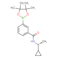 Chemical structure of N-[(1R)-1-cyclopropylethyl]-3-(4,4,5,5-tetramethyl-1,3,2-dioxaborolan-2-yl)benzamide - CSSB02499452841