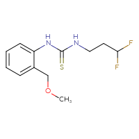 Chemical structure of 3-(3,3-difluoropropyl)-1-[2-(methoxymethyl)phenyl]thiourea - CSSB01551145048