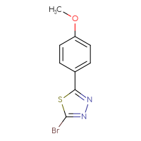 Chemical structure of 2-bromo-5-(4-methoxyphenyl)-1,3,4-thiadiazole - CSSB00011858676
