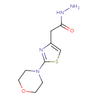 Chemical structure of 2-[2-(morpholin-4-yl)-1,3-thiazol-4-yl]acetohydrazide - CSSB00000017585