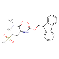 Chemical structure of (9H-fluoren-9-yl)methyl N-[(1S)-1-(dimethylcarbamoyl)-3-methanesulfonylpropyl]carbamate - CSSB00919222112
