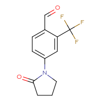 Chemical structure of 4-(2-oxopyrrolidin-1-yl)-2-(trifluoromethyl)benzaldehyde - CSSB00020651418