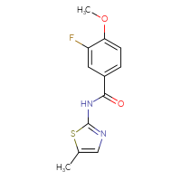 Chemical structure of 3-fluoro-4-methoxy-N-(5-methyl-1,3-thiazol-2-yl)benzamide - CSSB00025839014