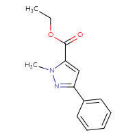 Chemical structure of ethyl 1-methyl-3-phenyl-1H-pyrazole-5-carboxylate - CSSB00016988620