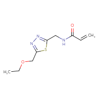Chemical structure of N-{[5-(ethoxymethyl)-1,3,4-thiadiazol-2-yl]methyl}prop-2-enamide - CSSB02483324353