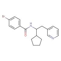 Chemical structure of 4-bromo-N-[1-cyclopentyl-2-(pyridin-3-yl)ethyl]benzamide - CSSB00231323035