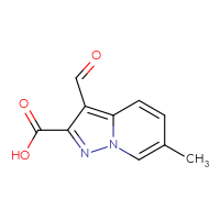Chemical structure of 3-formyl-6-methylpyrazolo[1,5-a]pyridine-2-carboxylic acid - CSSB00102953826