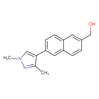 Chemical structure of [6-(1,3-dimethyl-1H-pyrazol-4-yl)naphthalen-2-yl]methanol - CSSB06590599126