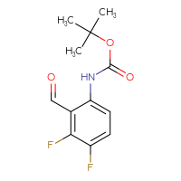 Chemical structure of tert-butyl N-(3,4-difluoro-2-formylphenyl)carbamate - CSSB00010134219