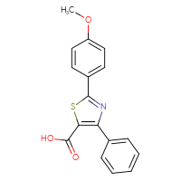 Chemical structure of 2-(4-methoxyphenyl)-4-phenyl-1,3-thiazole-5-carboxylic acid - CSSB06633782330