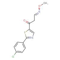 Chemical structure of 1-[2-(4-chlorophenyl)-1,3-thiazol-5-yl]-3-(methoxyimino)propan-1-one - CSSB02125603686