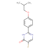 Chemical structure of 5-fluoro-2-[4-(2-methylpropoxy)phenyl]-3,4-dihydropyrimidin-4-one - CSSB21474358485