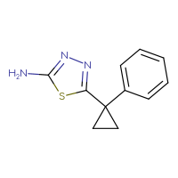 Chemical structure of 5-(1-phenylcyclopropyl)-1,3,4-thiadiazol-2-amine - CSSB00000718508