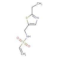 Chemical structure of N-[(2-ethyl-1,3-thiazol-5-yl)methyl]ethene-1-sulfonamide - CSSB00155760489