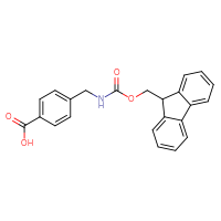 Chemical structure of 4-[({[(9H-fluoren-9-yl)methoxy]carbonyl}amino)methyl]benzoic acid - CSSB00011843637