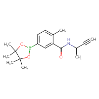 Chemical structure of N-(but-3-yn-2-yl)-2-methyl-5-(4,4,5,5-tetramethyl-1,3,2-dioxaborolan-2-yl)benzamide - CSSB02522297224