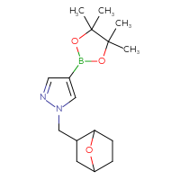 Chemical structure of 1-({7-oxabicyclo[2.2.1]heptan-2-yl}methyl)-4-(4,4,5,5-tetramethyl-1,3,2-dioxaborolan-2-yl)-1H-pyrazole - CSSB02140043235