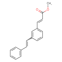 Chemical structure of methyl (2E)-3-[3-(2-phenylethenyl)phenyl]prop-2-enoate - CSSB13595684407