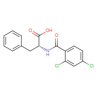 Chemical structure of (2R)-2-[(2,4-dichlorophenyl)formamido]-3-phenylpropanoic acid - CSSB00084904440