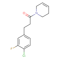 Chemical structure of 3-(4-chloro-3-fluorophenyl)-1-(1,2,3,6-tetrahydropyridin-1-yl)propan-1-one - CSSB02005436776