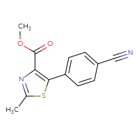 Chemical structure of methyl 5-(4-cyanophenyl)-2-methyl-1,3-thiazole-4-carboxylate - CSSB06582218327